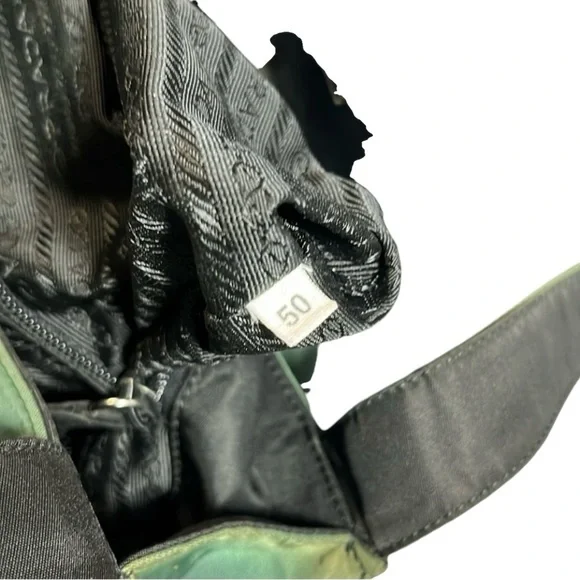 PRADA LUX Emerald/Olive GREEN Tessuto NYLON Lucite Clasp Shoulder
RARE - Picture 13 of 13